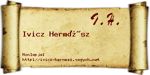 Ivicz Hermész névjegykártya
